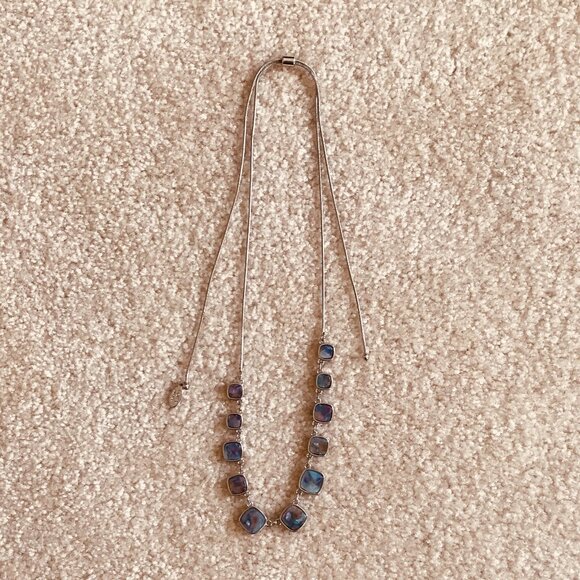 LOFT Geometric Necklace – Silver Chain - Picture 1 of 8